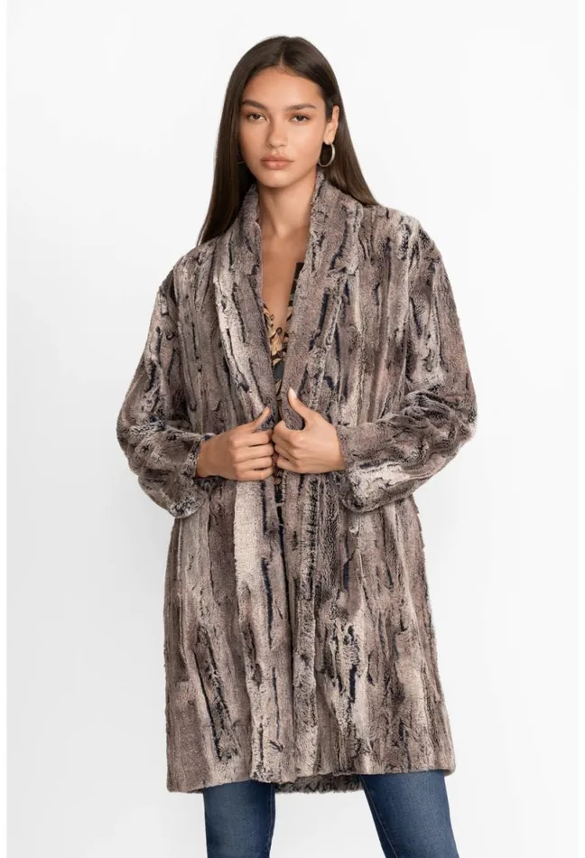 Women Johnny Was Outerwear Foxy Faux Fur Jacket Multi