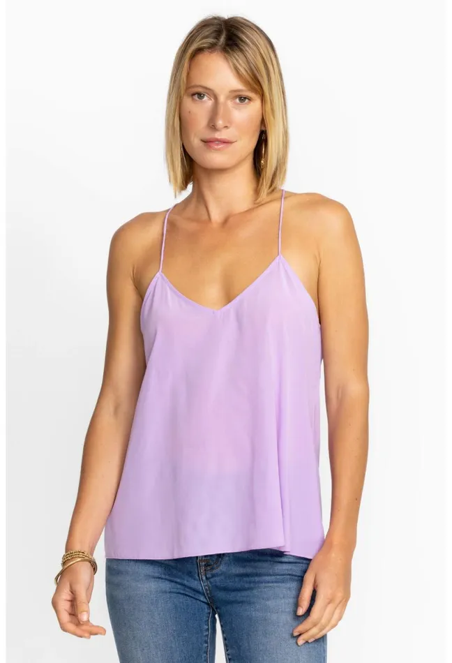 Women Johnny Was Slips and Camis Etta Cami Top Lavender Frost