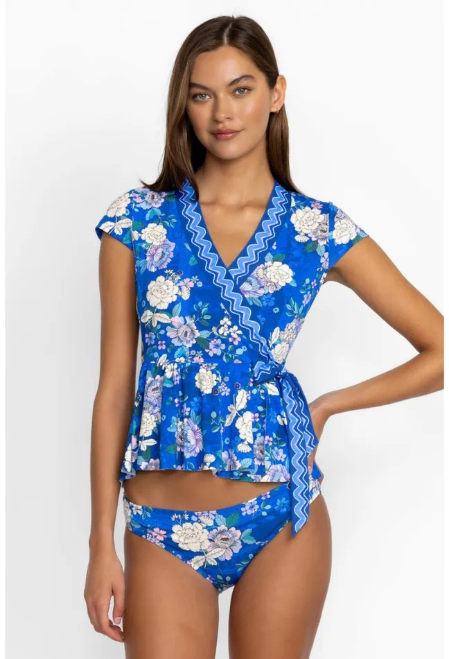 Women Johnny Was Swim and Resort Blue Dove Hipster Bottom Blue Dove