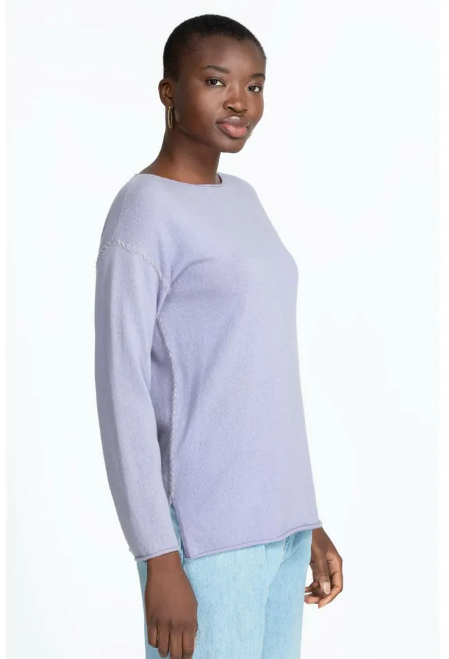 Women Johnny Was Tops Amber Stitched Pullover Lilac