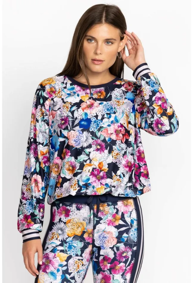 Women Johnny Was Tops Bee Active Ruched Raglan Sleeve Pullover Falldance