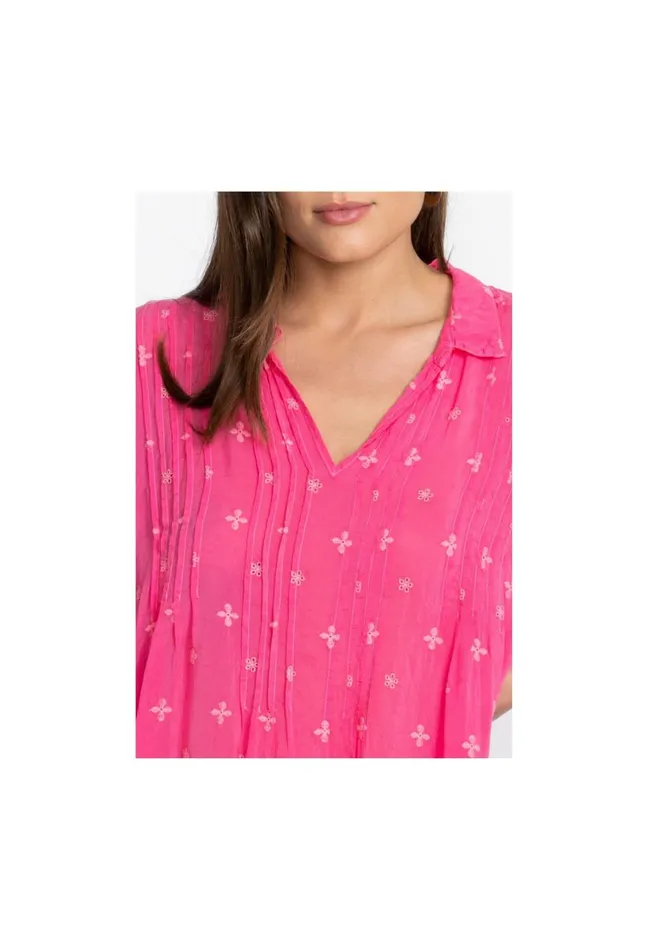 Women Johnny Was Tops Marti Vera Tunic Hot Pink