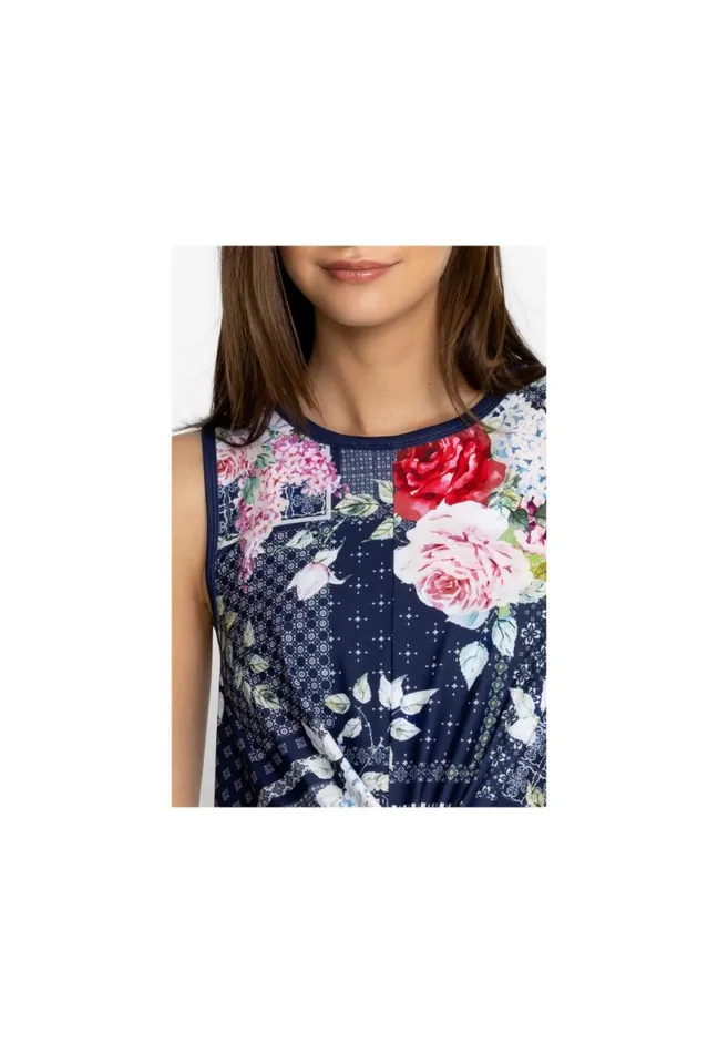 Women Johnny Was Tops Rose Patch Crossover Tank Rose Patch