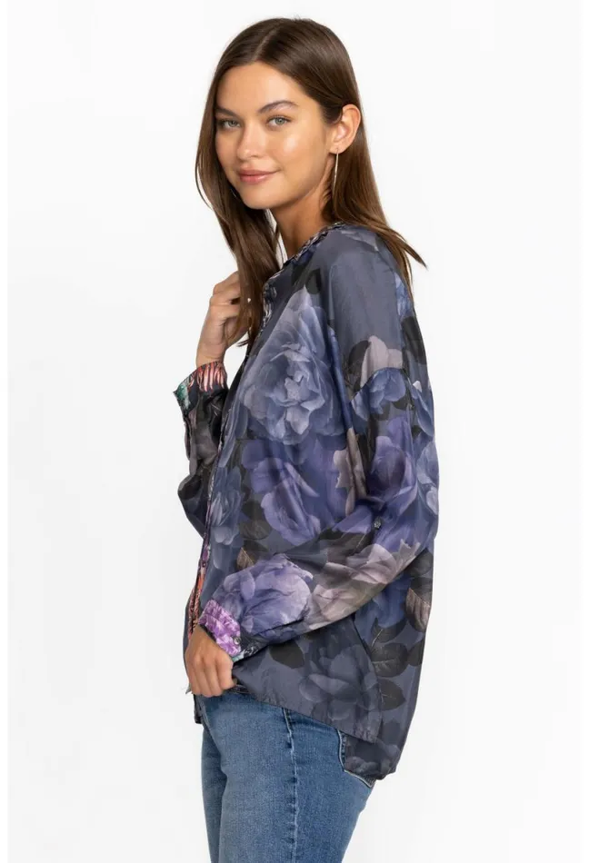 Women Johnny Was Tops The Audrey Oversized Blouse 8211 Grey Peony Grey Peony