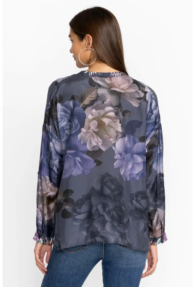 Women Johnny Was Tops The Audrey Oversized Blouse 8211 Grey Peony Grey Peony