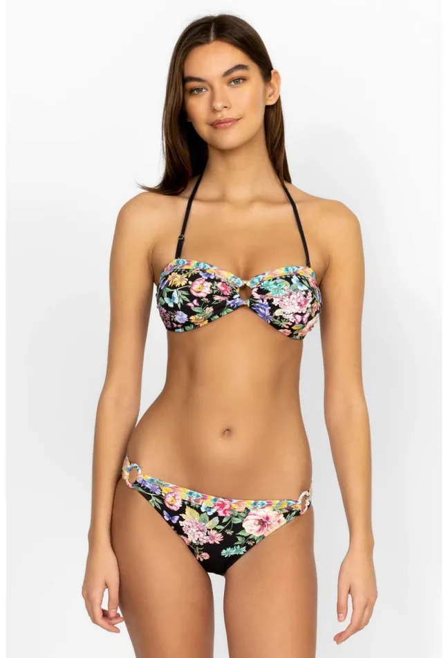 Women Johnny Was TwoPieces Black Butterfly Ring Bikini Bottoms Black Butterfly