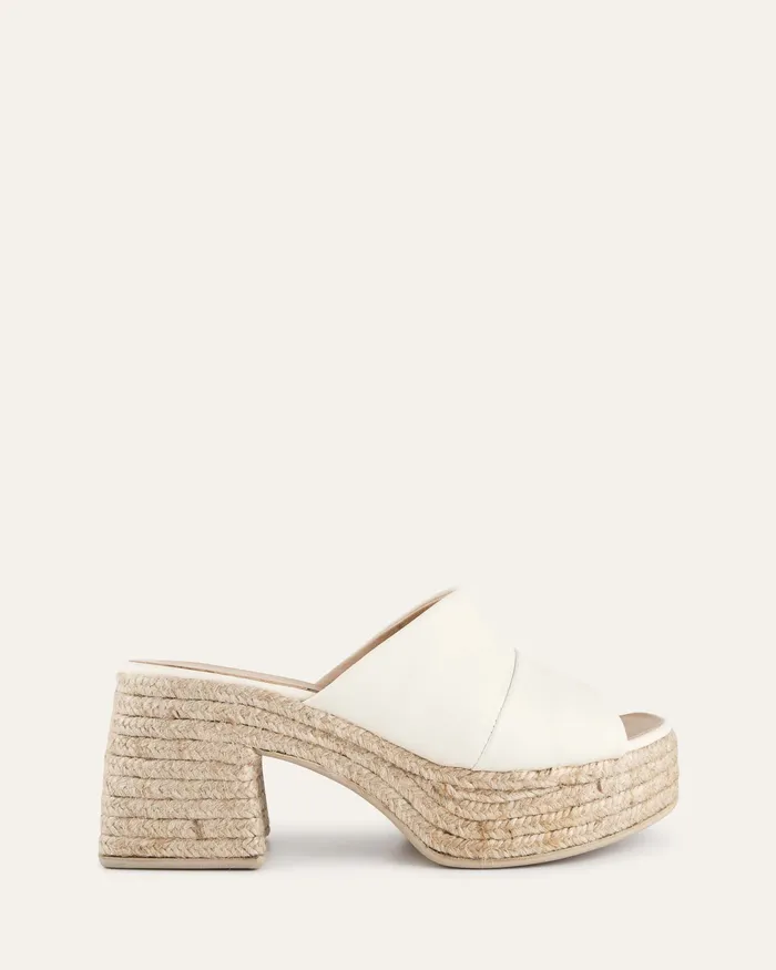 Women jomercer Kristen high heel espadrille sandals off white leather HIGH SANDALS