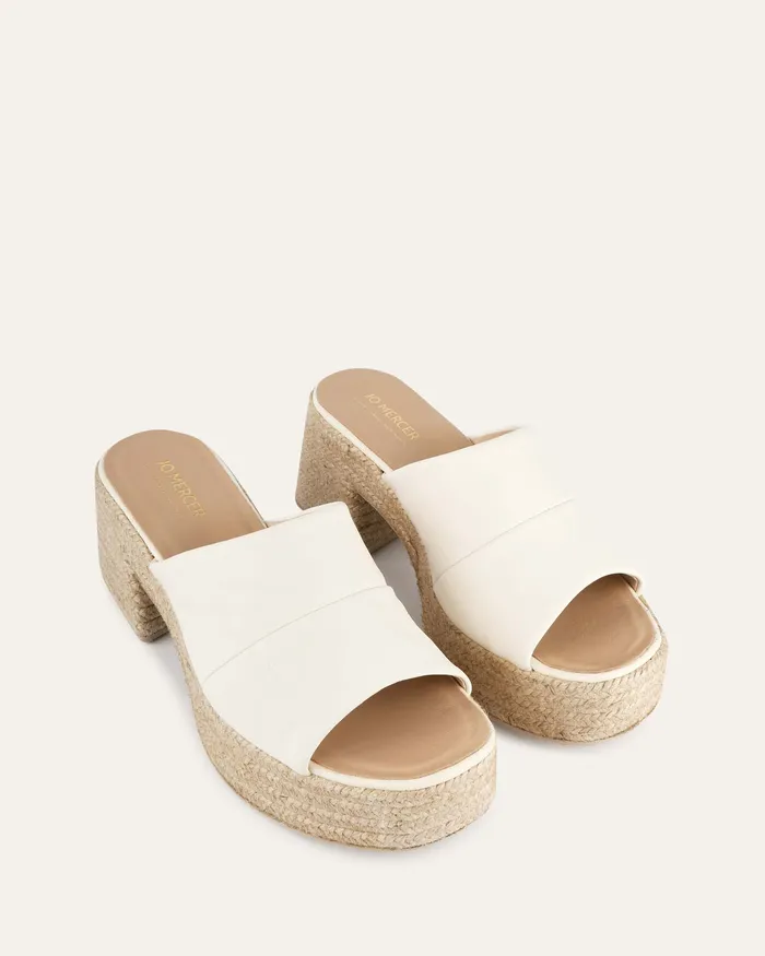 Women jomercer Kristen high heel espadrille sandals off white leather HIGH SANDALS