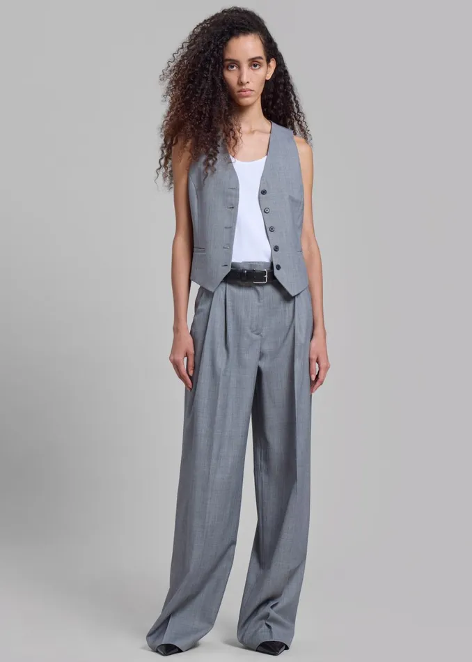 Women Jorae Pleated Trousers 8211 Grey The Frankie Shop Bottoms