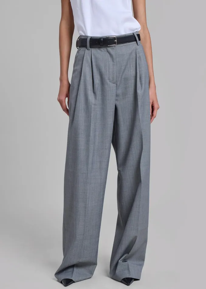 Women Jorae Pleated Trousers 8211 Grey The Frankie Shop Bottoms