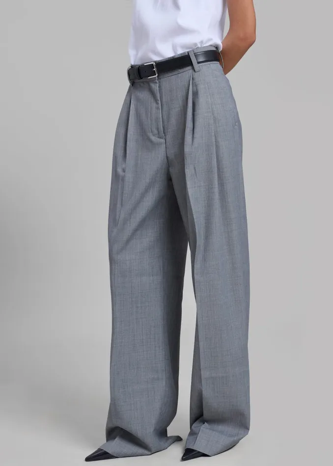 Women Jorae Pleated Trousers 8211 Grey The Frankie Shop Bottoms