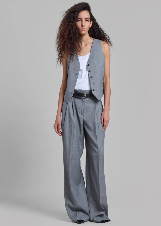 Women Jorae Pleated Trousers 8211 Grey The Frankie Shop Bottoms