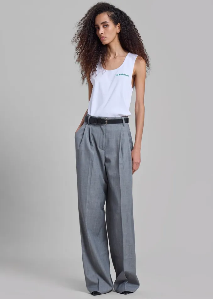 Women Jorae Pleated Trousers 8211 Grey The Frankie Shop Bottoms