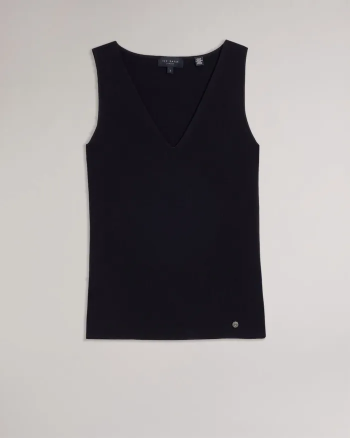 Women JOSIIY 8211 VNeck Slim Fit Knit Top Black Ted Baker Tops and Blouses