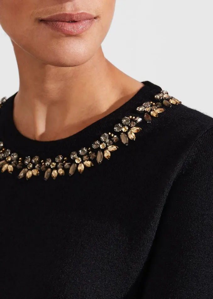 Women Jumpers and Cardigans Hobbs Alora Jumper With Wool Black