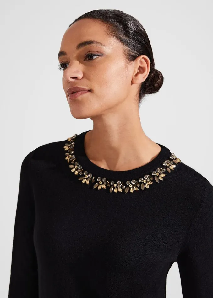 Women Jumpers and Cardigans Hobbs Alora Jumper With Wool Black