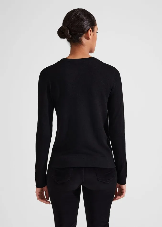 Women Jumpers and Cardigans Hobbs Alora Jumper With Wool Black