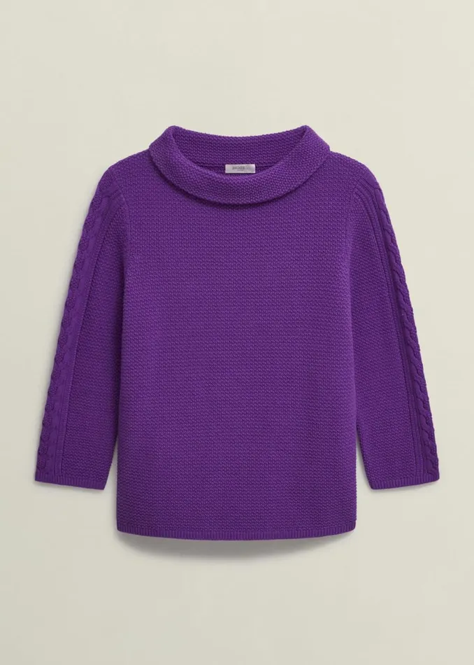 Women Jumpers and Cardigans Hobbs Camilla Cotton Jumper Amaranth Purple
