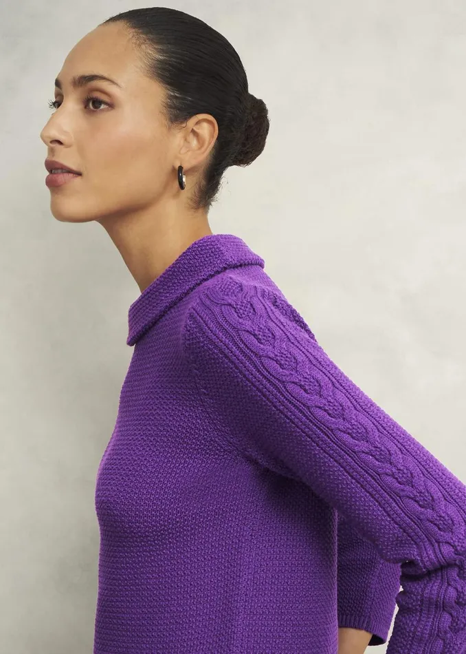 Women Jumpers and Cardigans Hobbs Camilla Cotton Jumper Amaranth Purple