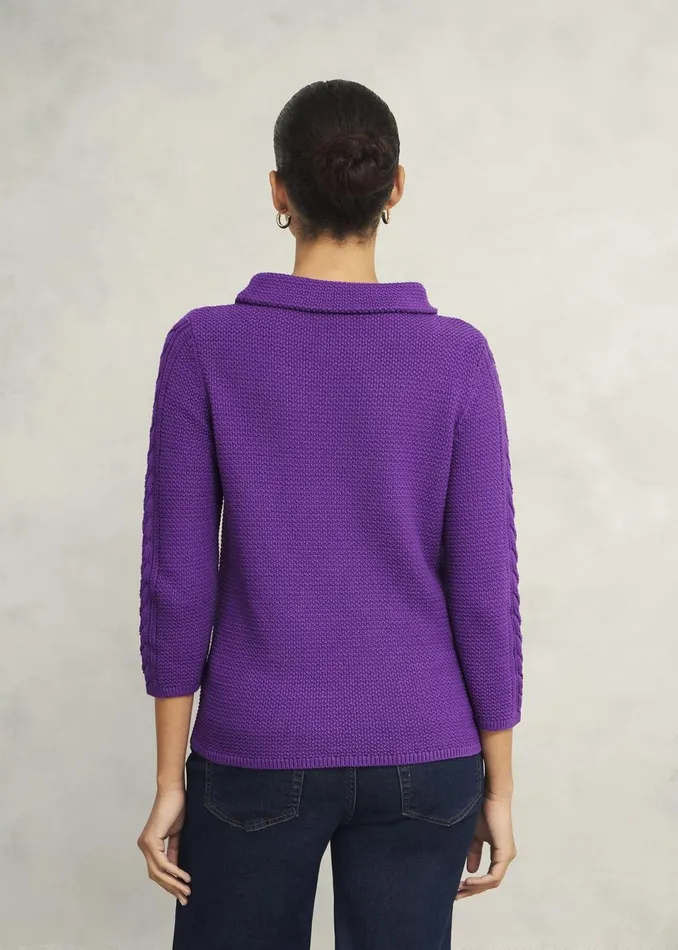 Women Jumpers and Cardigans Hobbs Camilla Cotton Jumper Amaranth Purple