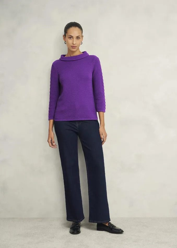Women Jumpers and Cardigans Hobbs Camilla Cotton Jumper Amaranth Purple
