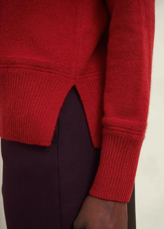 Women Jumpers and Cardigans Hobbs Delora Cashmere Roll Neck Jumper Pomegranate Red