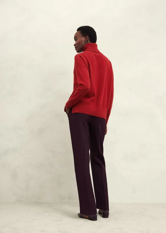 Women Jumpers and Cardigans Hobbs Delora Cashmere Roll Neck Jumper Pomegranate Red