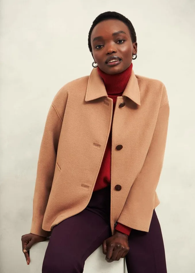 Women Jumpers and Cardigans Hobbs Delora Cashmere Roll Neck Jumper Pomegranate Red