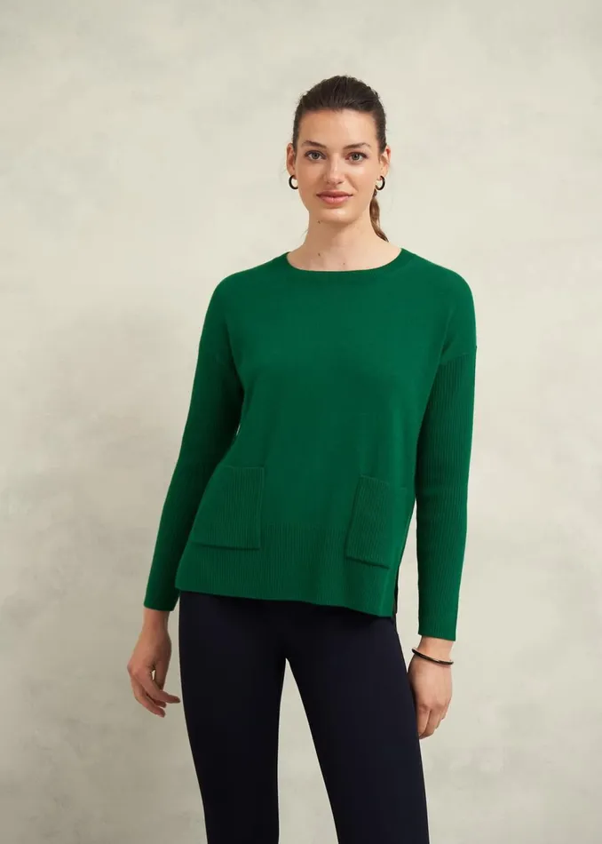 Women Jumpers and Cardigans Hobbs Devora Jumper With Cashmere Agate Green