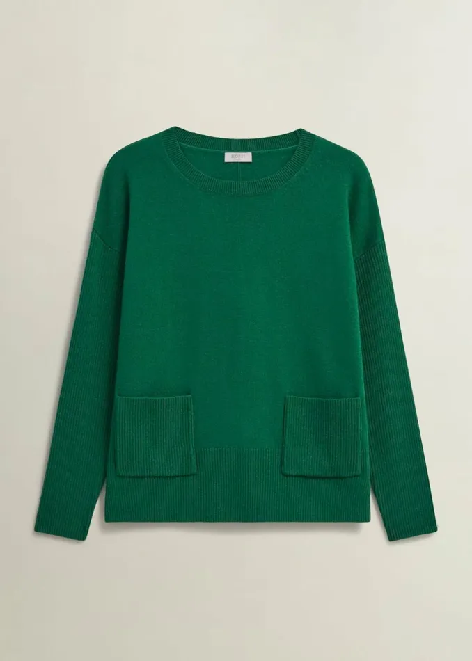 Women Jumpers and Cardigans Hobbs Devora Jumper With Cashmere Agate Green