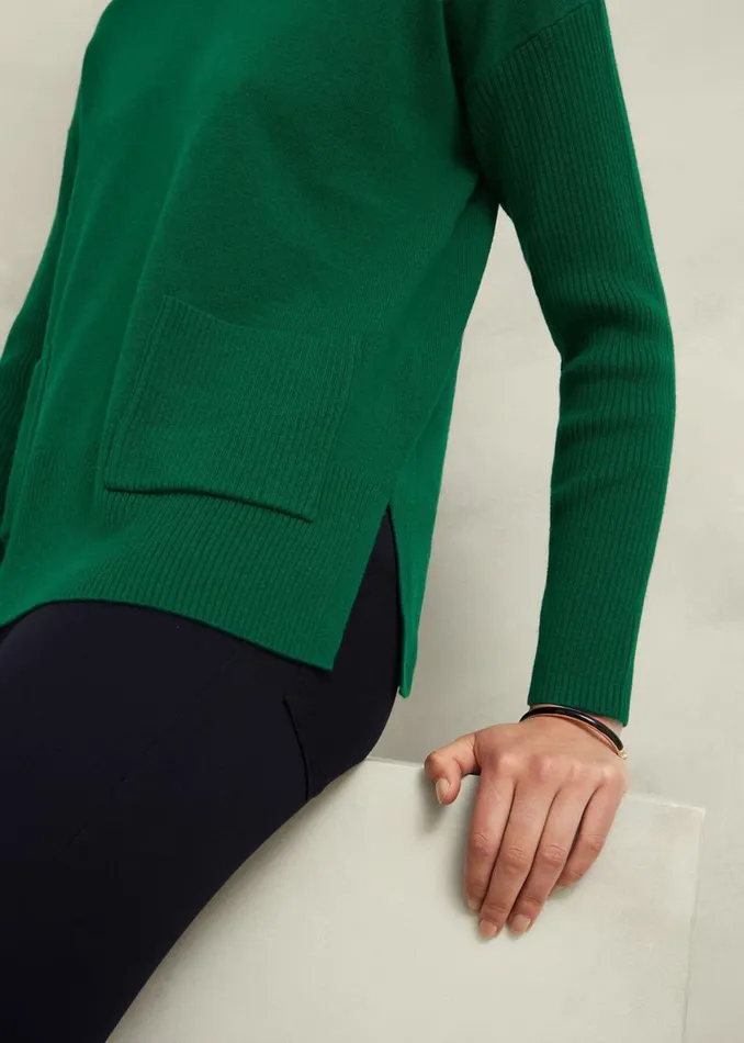 Women Jumpers and Cardigans Hobbs Devora Jumper With Cashmere Agate Green