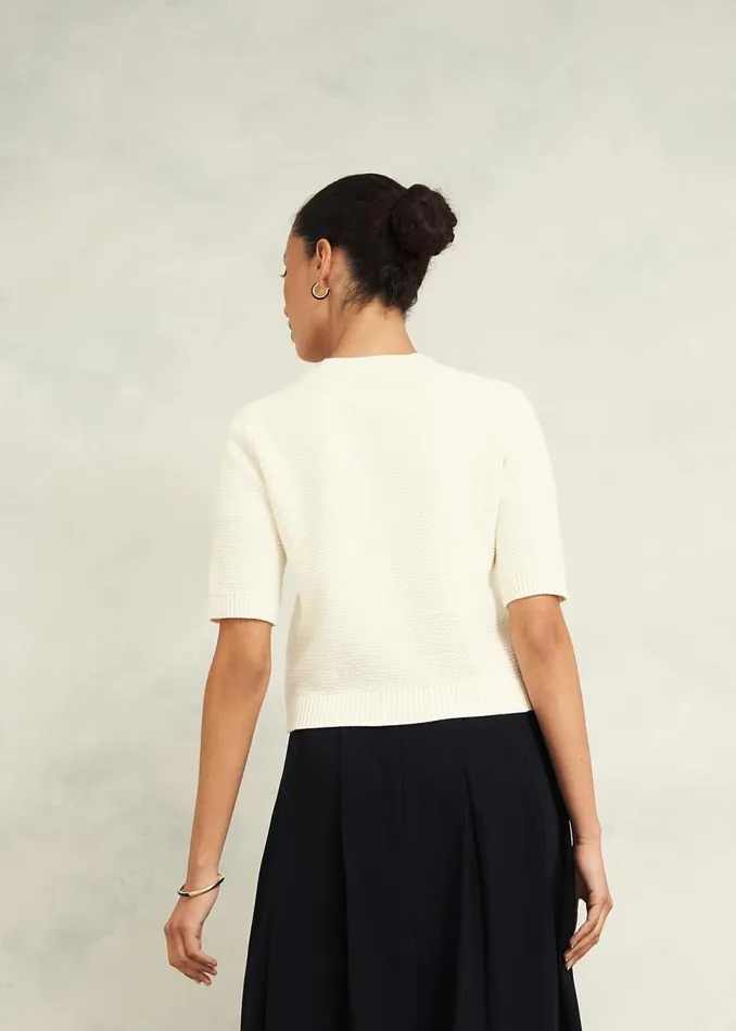 Women Jumpers and Cardigans Hobbs Emily Cotton Cardigan Warm Ivory