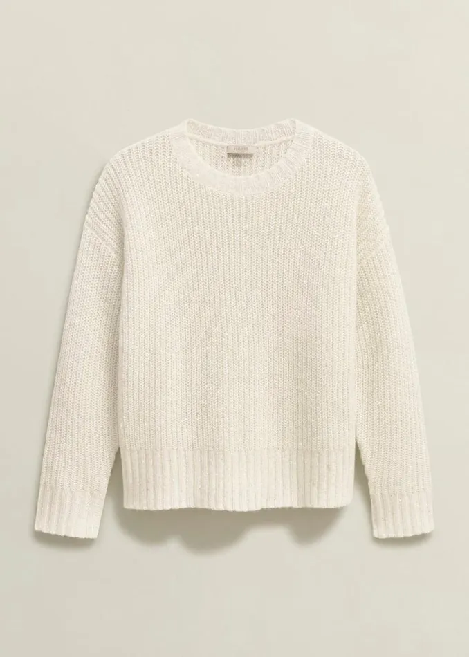 Women Jumpers and Cardigans Hobbs Marsha Sequin Jumper With Alpaca Ivory