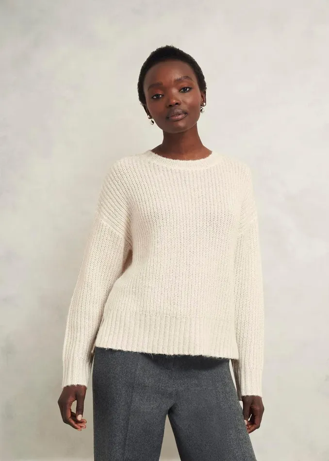 Women Jumpers and Cardigans Hobbs Marsha Sequin Jumper With Alpaca Ivory
