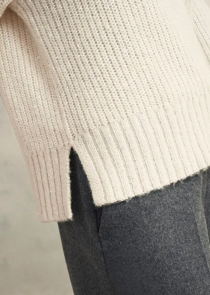 Women Jumpers and Cardigans Hobbs Marsha Sequin Jumper With Alpaca Ivory