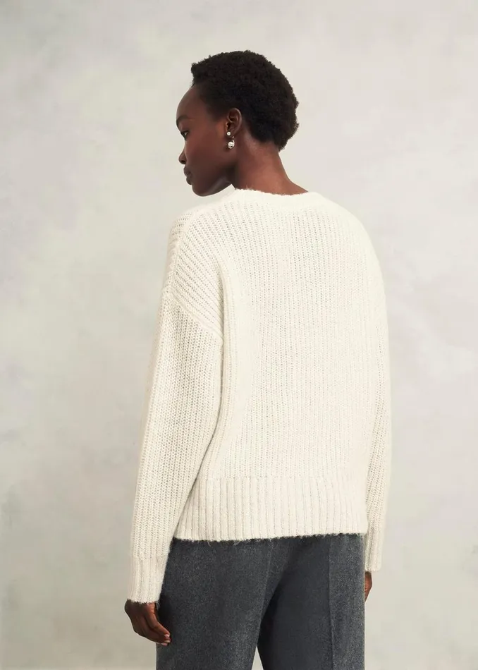 Women Jumpers and Cardigans Hobbs Marsha Sequin Jumper With Alpaca Ivory