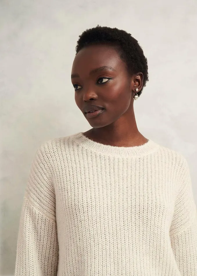 Women Jumpers and Cardigans Hobbs Marsha Sequin Jumper With Alpaca Ivory