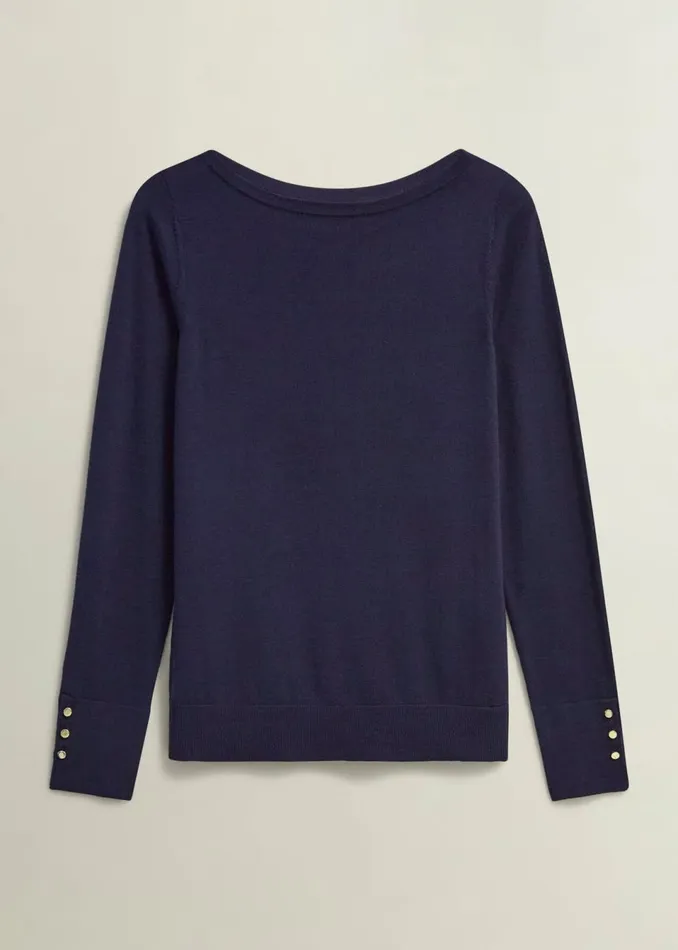 Women Jumpers and Cardigans Hobbs Perla Merino Wool Jumper Hobbs Navy