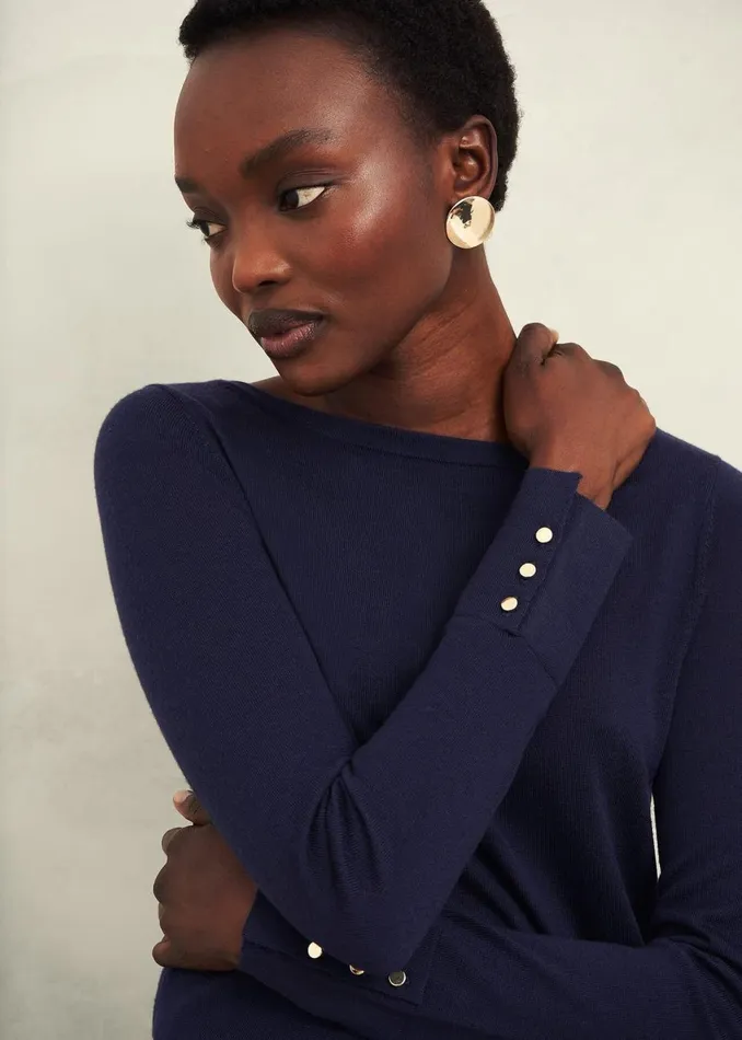 Women Jumpers and Cardigans Hobbs Perla Merino Wool Jumper Hobbs Navy