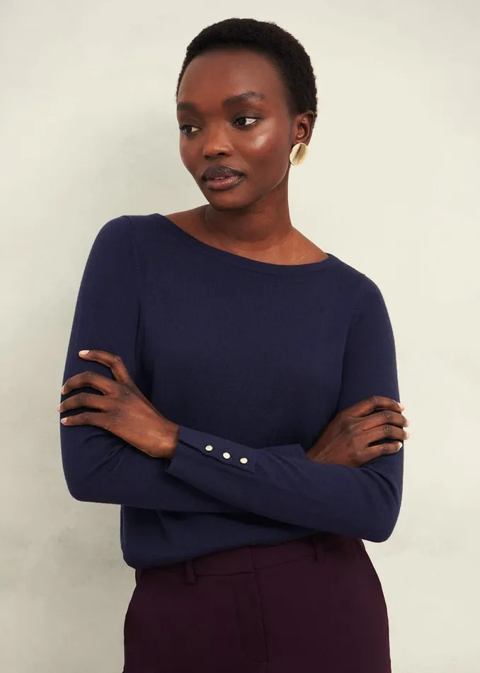 Women Jumpers and Cardigans Hobbs Perla Merino Wool Jumper Hobbs Navy