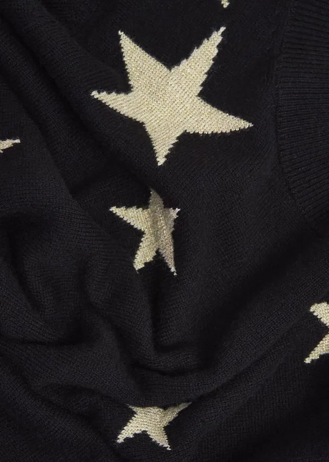 Women Jumpers and Cardigans Hobbs Samira Star Jumper With Cashemre Black Ivory