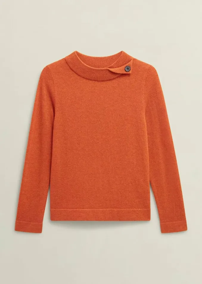 Women Jumpers and Cardigans Hobbs Talia Wool Cashmere Jumper Topaz Orange