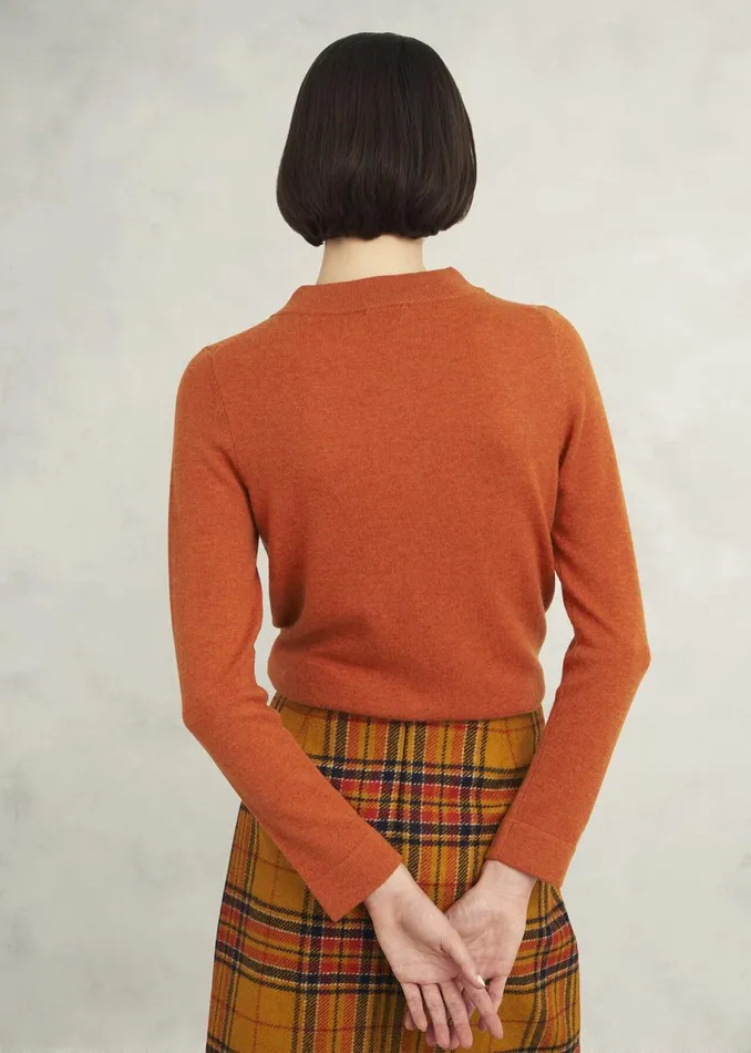 Women Jumpers and Cardigans Hobbs Talia Wool Cashmere Jumper Topaz Orange