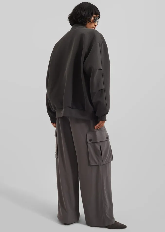 Women Jura Cotton Bomber Jacket 8211 Charcoal The Frankie Shop Outerwear
