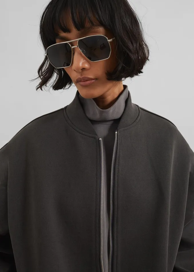 Women Jura Cotton Bomber Jacket 8211 Charcoal The Frankie Shop Outerwear
