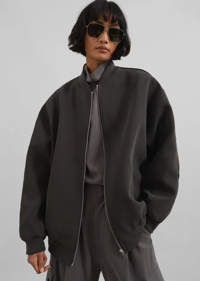Women Jura Cotton Bomber Jacket 8211 Charcoal The Frankie Shop Outerwear