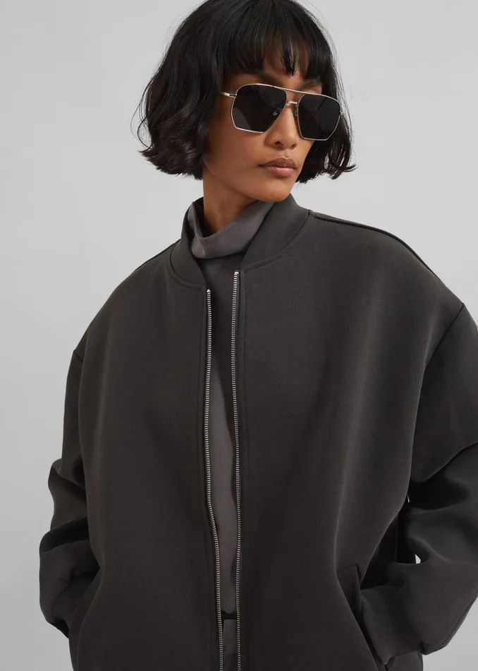 Women Jura Cotton Bomber Jacket 8211 Charcoal The Frankie Shop Outerwear