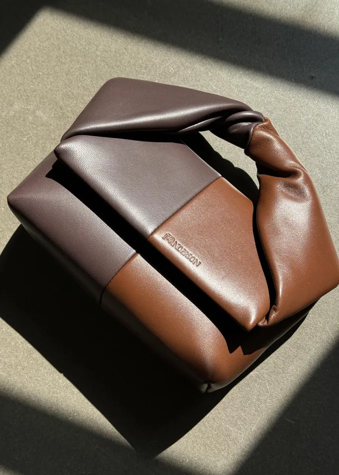 Women Jw Anderson Midi Twister Bag 8211 Dark BrownBrown The Frankie Shop