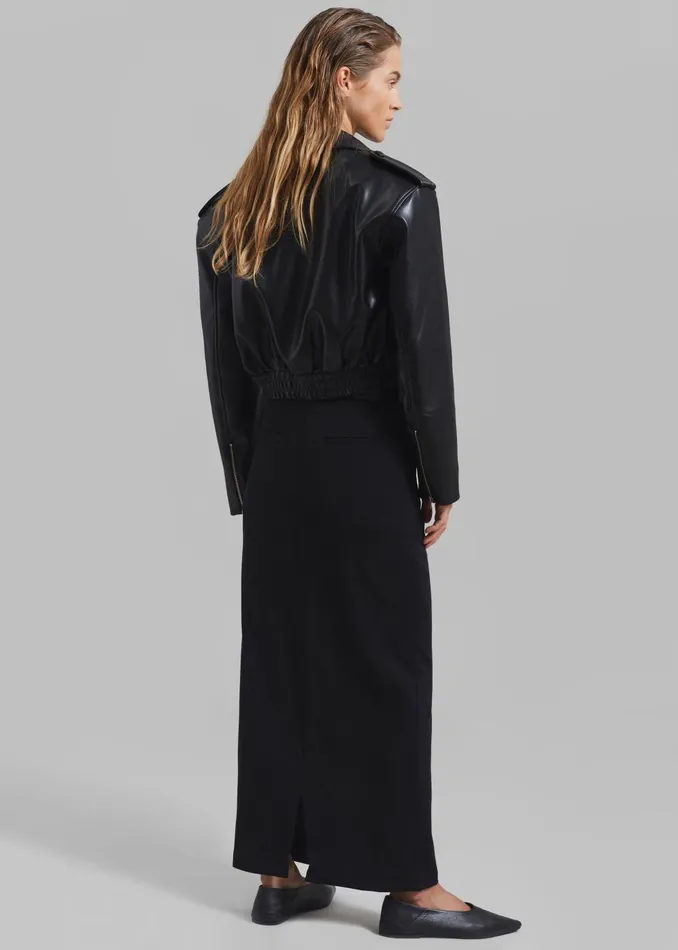 Women Kaia Cropped Bomber 8211 Black The Frankie Shop Outerwear