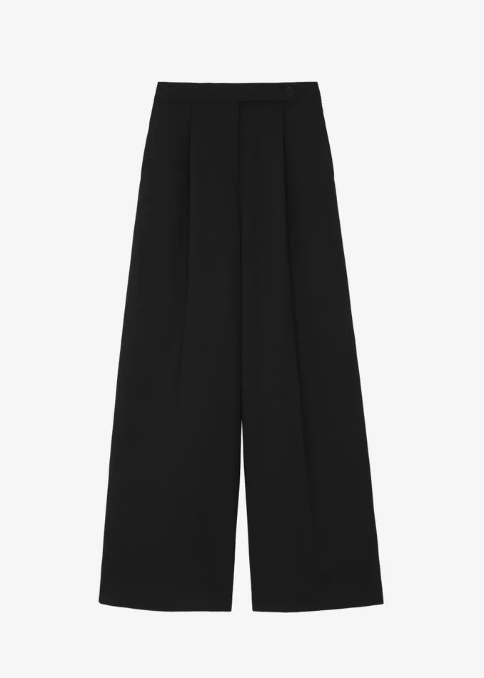 Women Kamila Wide Leg Trousers 8211 Black The Frankie Shop Bottoms